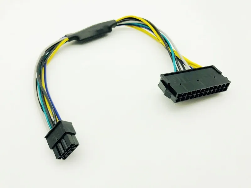 Фото Кабель питания для Dell, 30 см, 24 контакта на 8 контактов, Optiplex 3020 7020 9020 ATX, адаптер питания для материнской платы, кабель ATX 24P на 8P, кабели №5