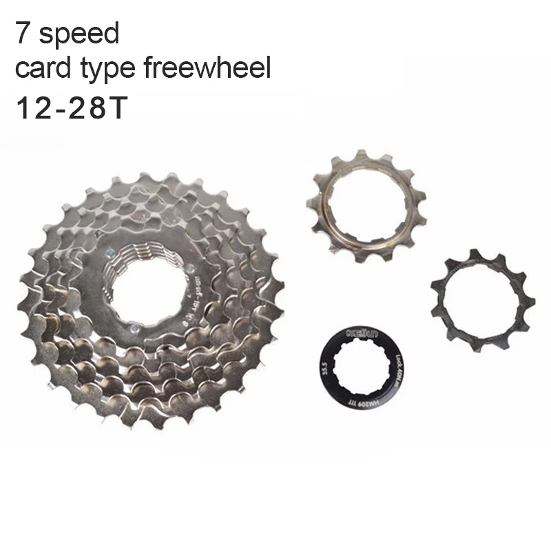7 speed card type Горный велосипед вращающийся свободного хода/кассета маховик 7/8/9/10 Скорость 11-28 T/11-32 T/11-36 T велосипеда Freewheels - Цвет: 7 speed card type