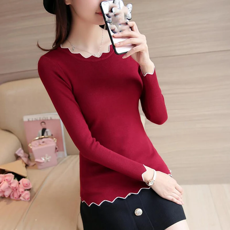 2018 Korean version of the new Autumn winter Sweater women knit long-sleeved sweater women's sets bottoming knitting | Женская