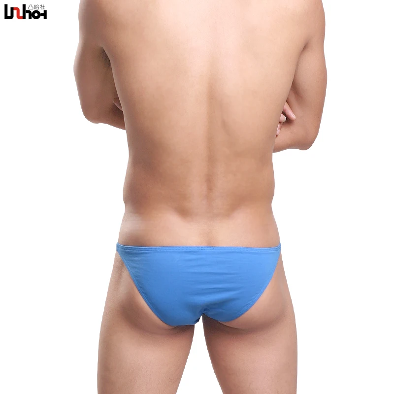 Сексуальное нижнее белье мужские трусы шорты однотонные хлопковые с U образным