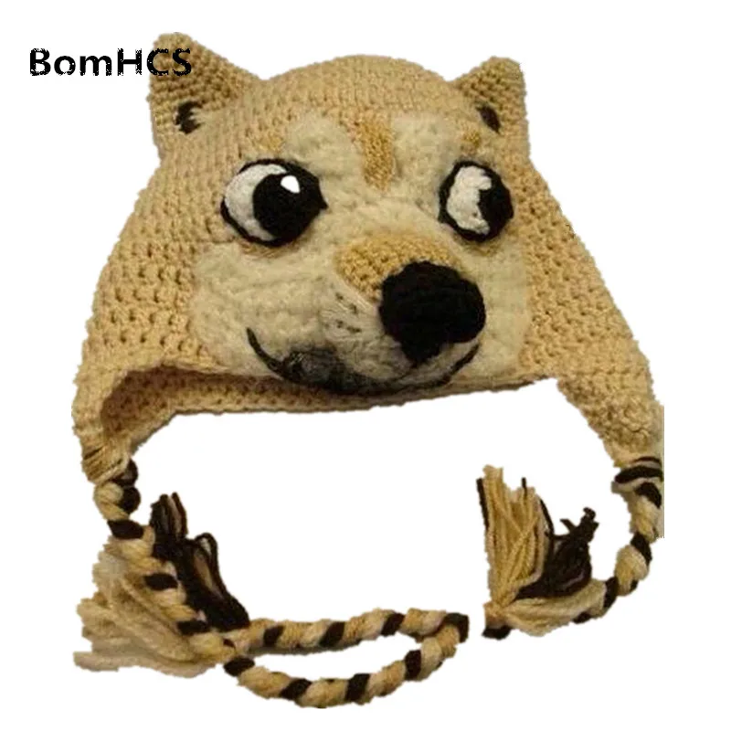 BomHCS модная Милая зимняя теплая вязаная крючком шапка для собак ручной работы