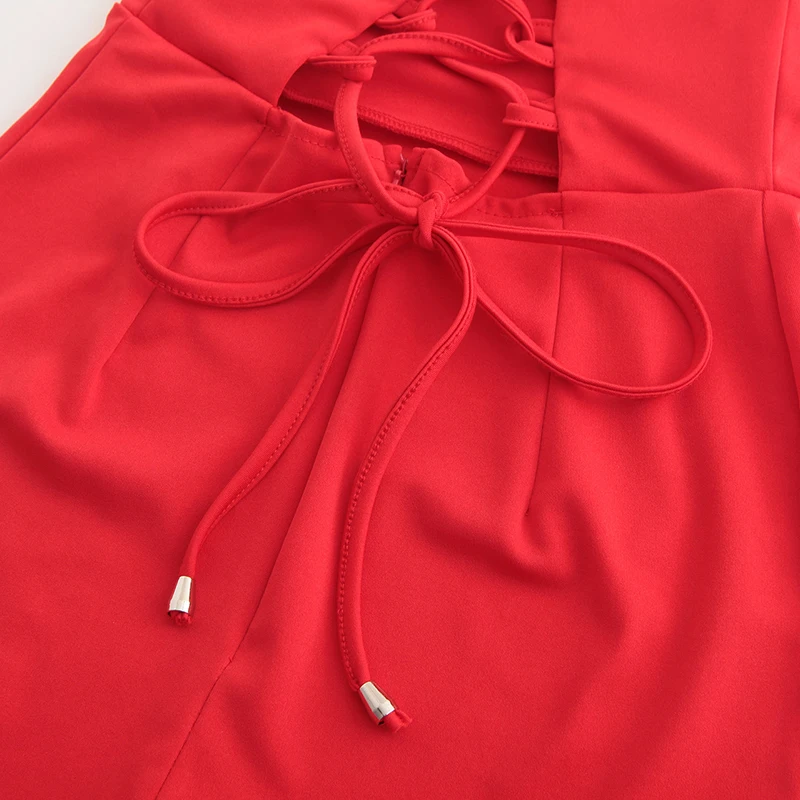 Parthea сексуальное летнее платье для женщин с открытой спиной на шнуровке оборками