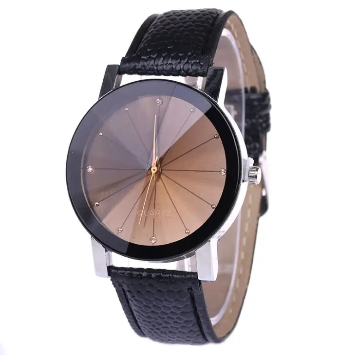 Часы женские и мужские модные черные из змеиной кожи кварцевые унисекс|wristwatch