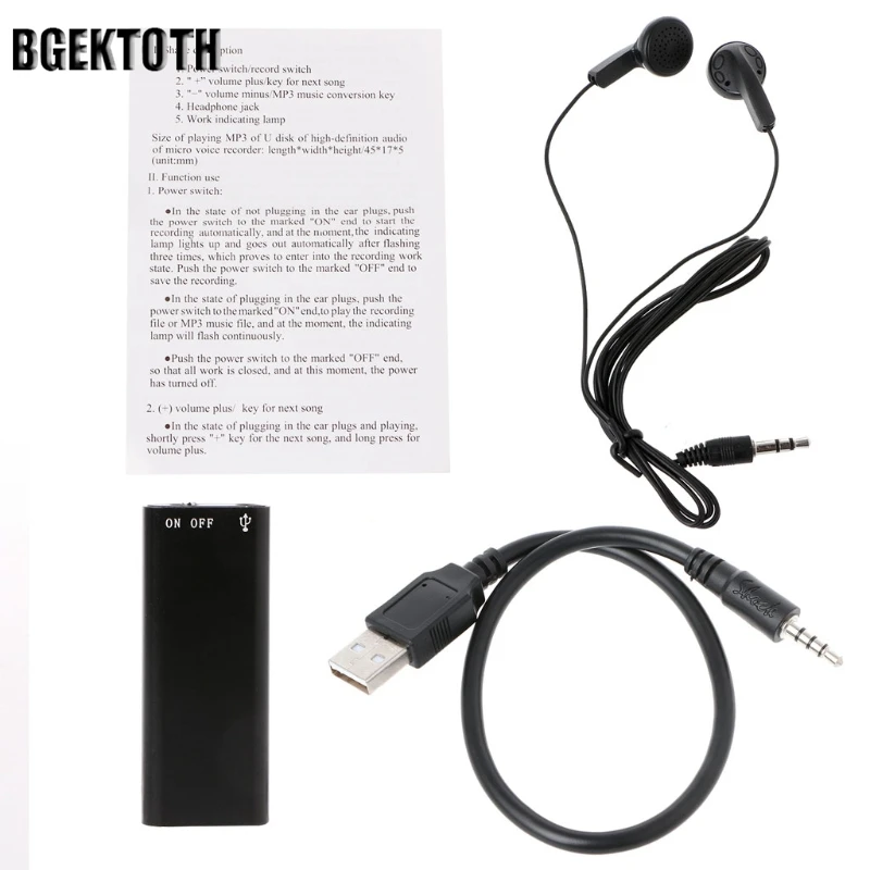 Цифровой мини диктофон BGEKTOTH 3 в 1 8 ГБ mp3 плеер USB флеш накопитель|digital audio voice recorder|voice