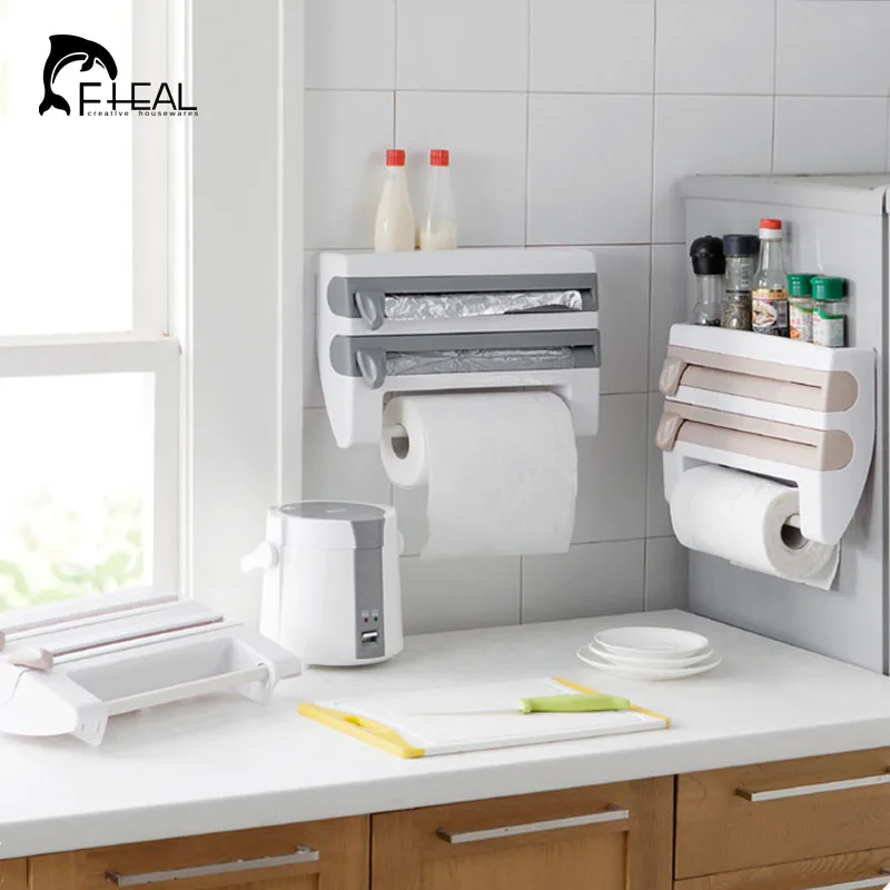 FHEAL Многофункциональный кухонный стеллаж для хранения ролик полотенца держатель