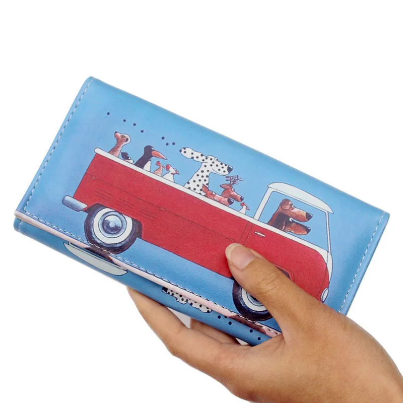 Модные женские кошельки из мягкой искусственной кожи с кошками и животным узором