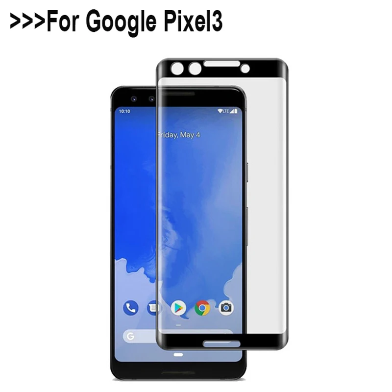 Закаленное стекло с полным покрытием для Google Pixel 3 Защитная пленка экрана