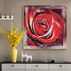 Современная Абстрактная красная роза масляная живопись на холсте плакаты и принты настенные художественные картины для гостиной декоративные картины без рамки