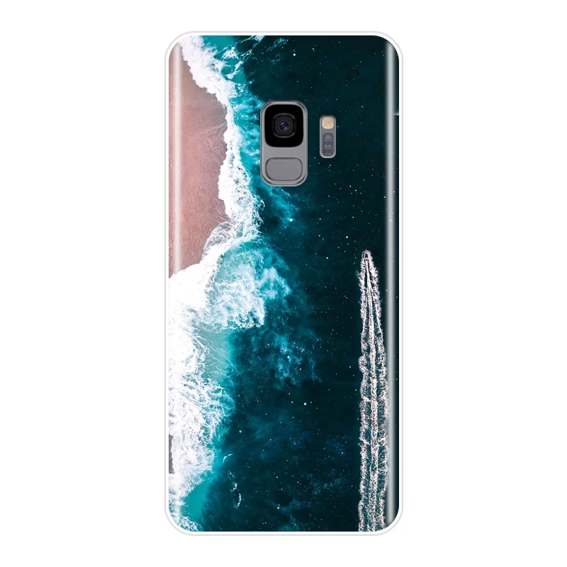 Мягкий чехол для телефона Samsung Galaxy S8 S9 Plus S5 S6 S7 Edge силиконовый волнистый пляжный Note