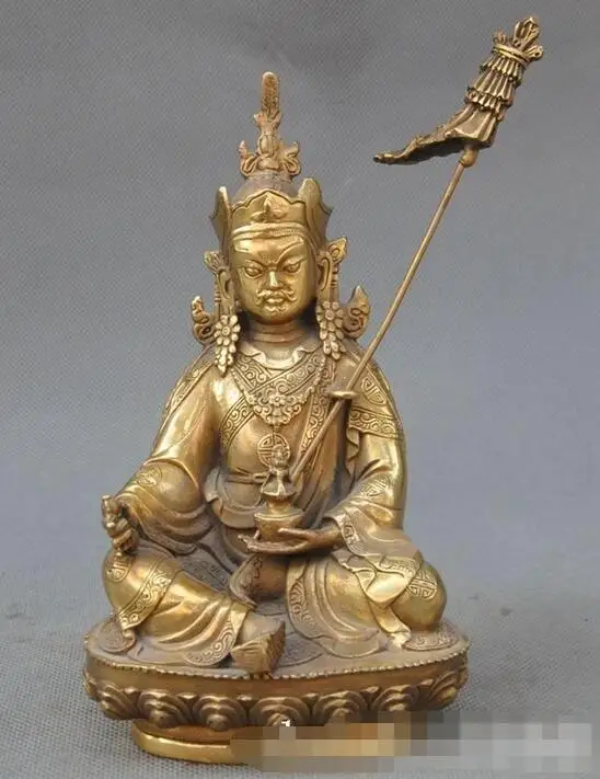 7 &quotТибет ваджраяна латунь fane GuRu Rinpoche Padmasambhava Padmakara статуя Будды|buddha statue wood|buddha