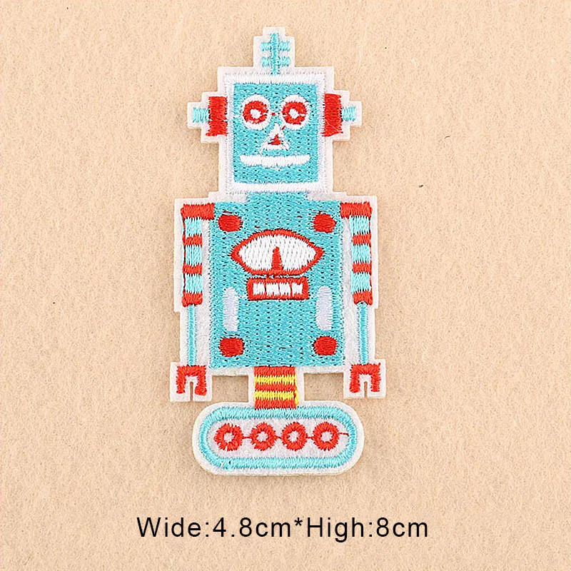 Мультфильм робот вышивка патчи DIY железа на для одежды аксессуары аппликация