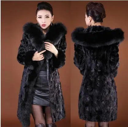 Куртка женская из искусственного меха норки длинная секция повседневная верхняя