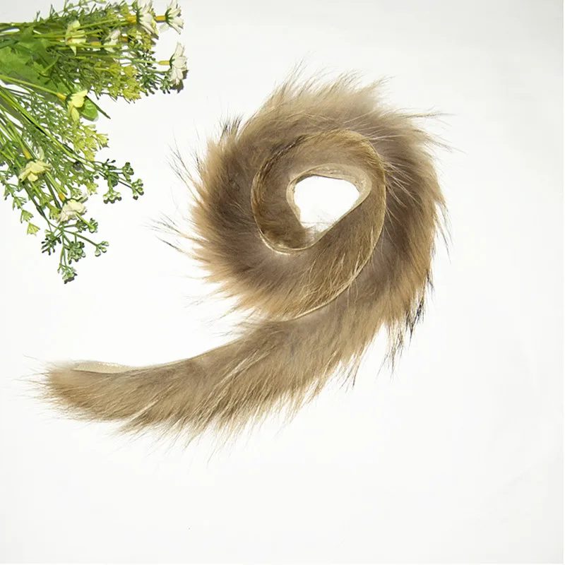Детский воротник из меха енота аксессуары для одежды 70 см кожаный пуховик бейдж