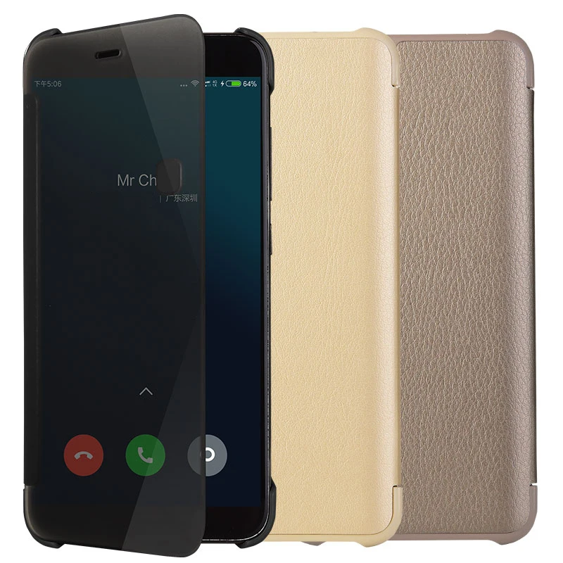 Кожаный чехол CAPSSICUM Mi6 для Xiaomi Mi 6 полупрозрачный флип с окошком экрана