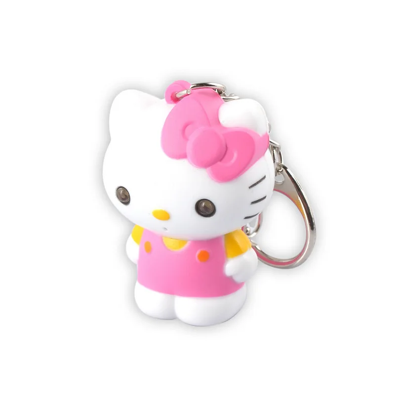 Say "I love you" hello kitty светодиодный брелок со звуком, брелок для ключей сумка Подвеска креативная игрушка-фонарик, подарок для влюбленных - Цвет: Розовый