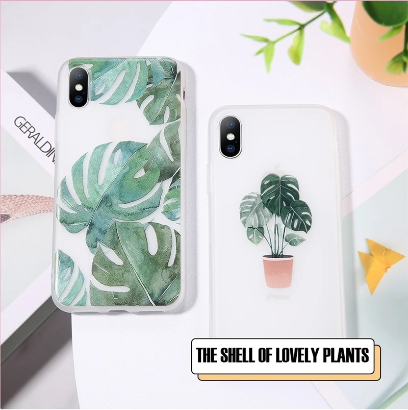 Чехол для iphone 5, 5S, SE, 6, 6 s, 7, 8 Plus, XS Max, XR, X, Зеленый Бонсай, ваза, Прозрачный чехол для телефона, чехол