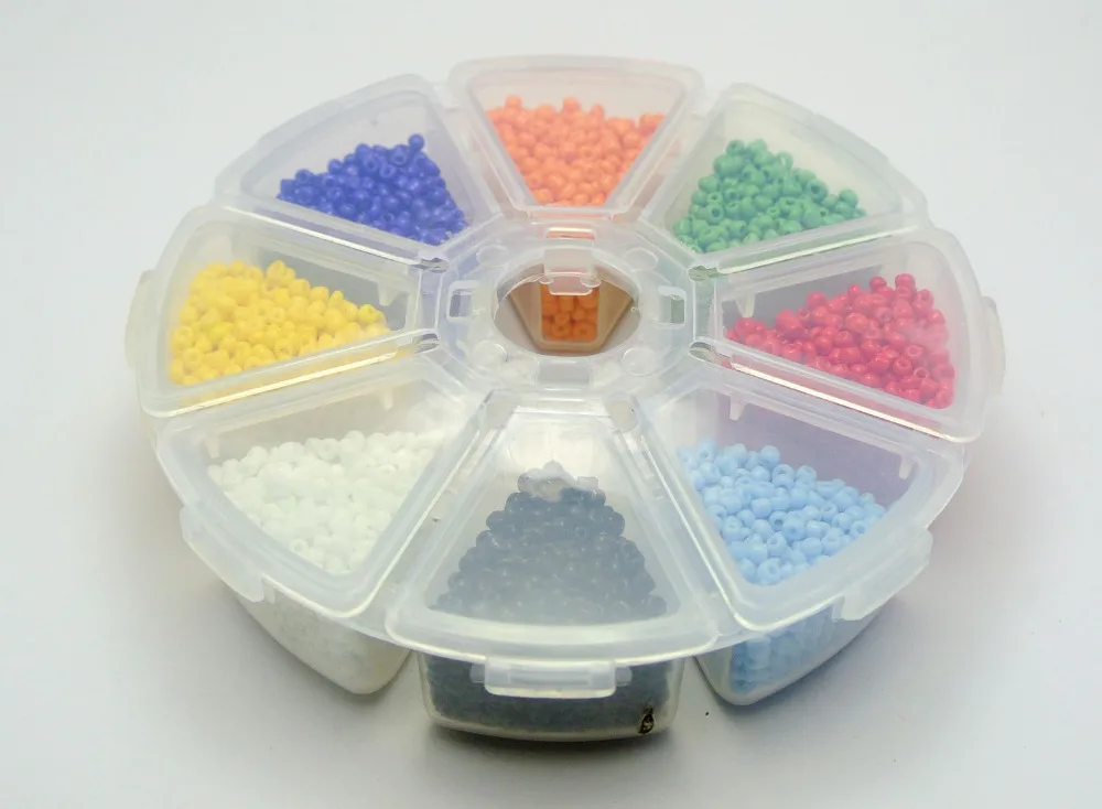 

100 gram (6000pcs) Opaque Glass Seed Beads 2mm (10/0)+Storage Box