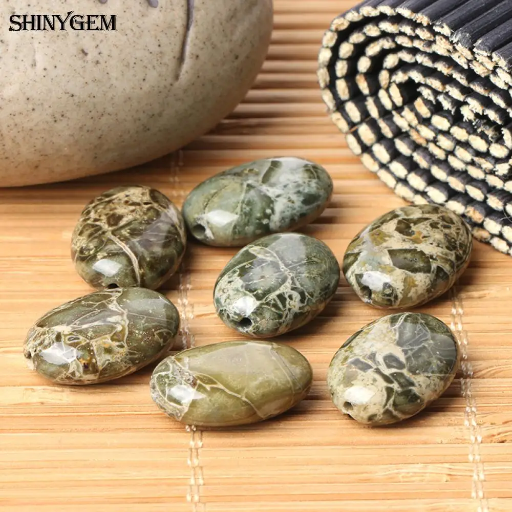 ShinyGem 13x18mm Oval Snakeskin Pattern Stone Beads DIY Beading Wholesale Natural For Jewelry Making 20pcs/Lot | Украшения и
