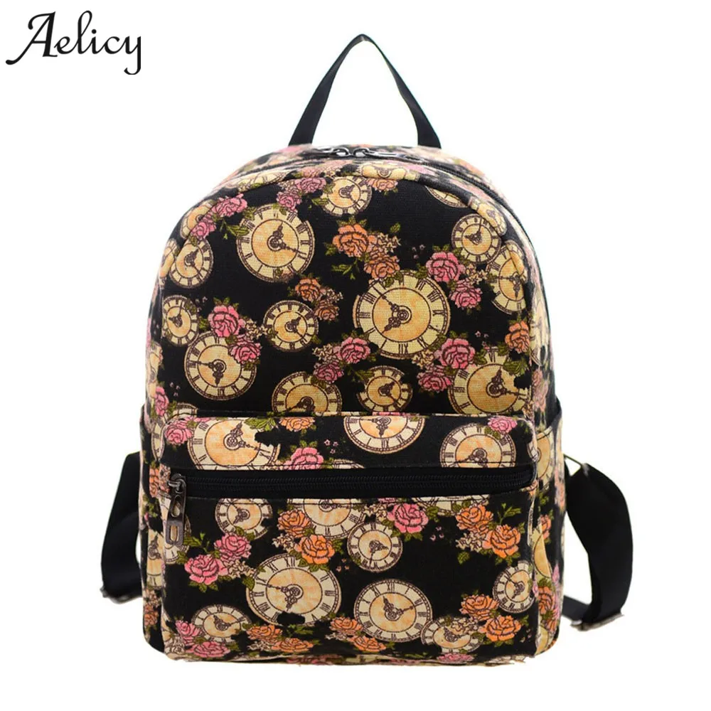 Женский холщовый мини рюкзак Aelicy маленький многофункциональный дорожный в