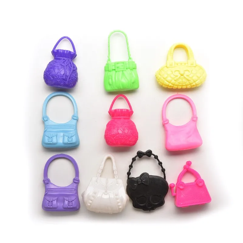 

10 PCS Mix Styles Fashion Morden Doll Bags Accessories Toy For Girls Dolls Doll Birthday Xmas Gift Cute Dolls Accessories