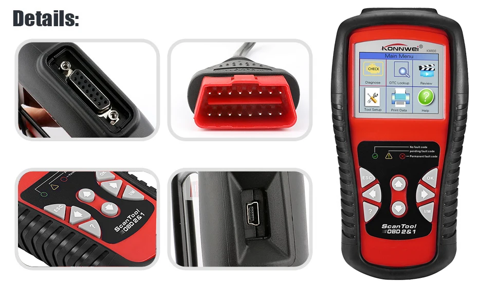 OBDII EOBD CAN Scan Tool KW830 Auto Code Reader odb2 diagnostic Work For Renau lt car better than MaxiScan MS509 | Автомобили и