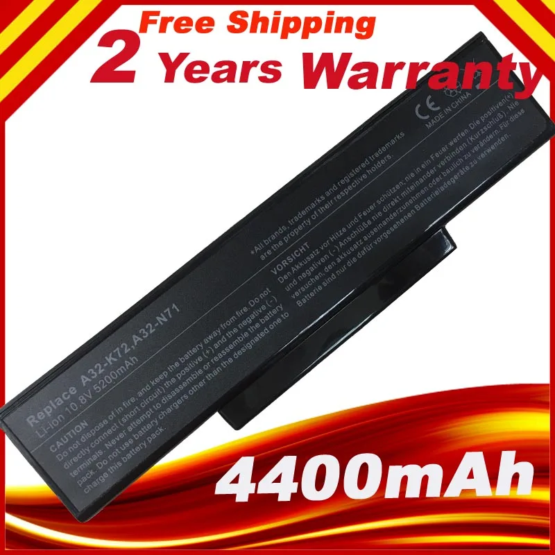 

6cell батарея для Asus A72 K72 K72D K72JA K72F K72DR N71 N73 X77 A32-K72 A32-N71