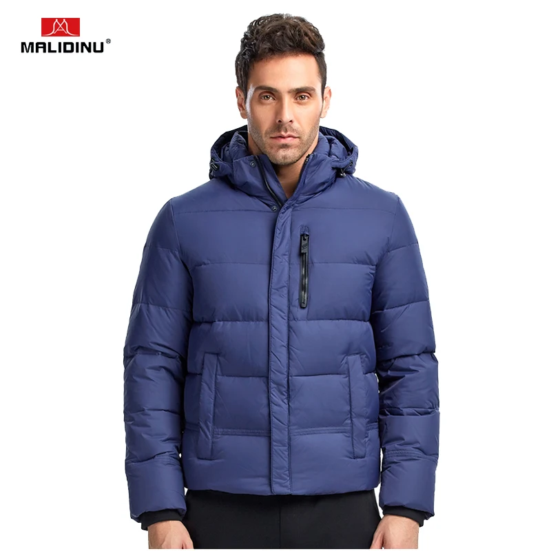 MALIDINU 2022 Men Down Jacket Winter Down Coat Brand Thick Warm Jacket Men Winter Down Parka Detachable Hood Big Size Outwear
