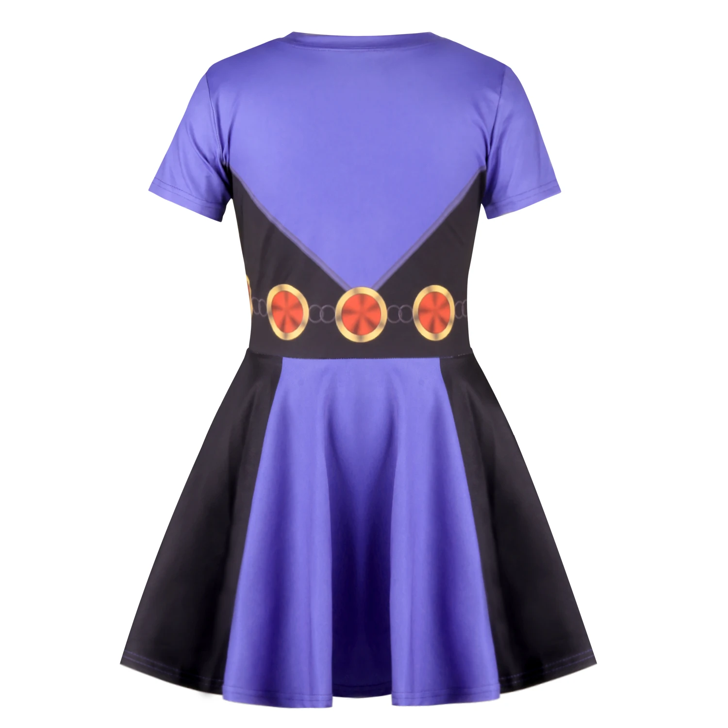 Raisevern Summer Short Sleeve Dress For Kids Girl Cosplay Purple Dot Print Fashion Cute Halloween Party Costume | Детская одежда и