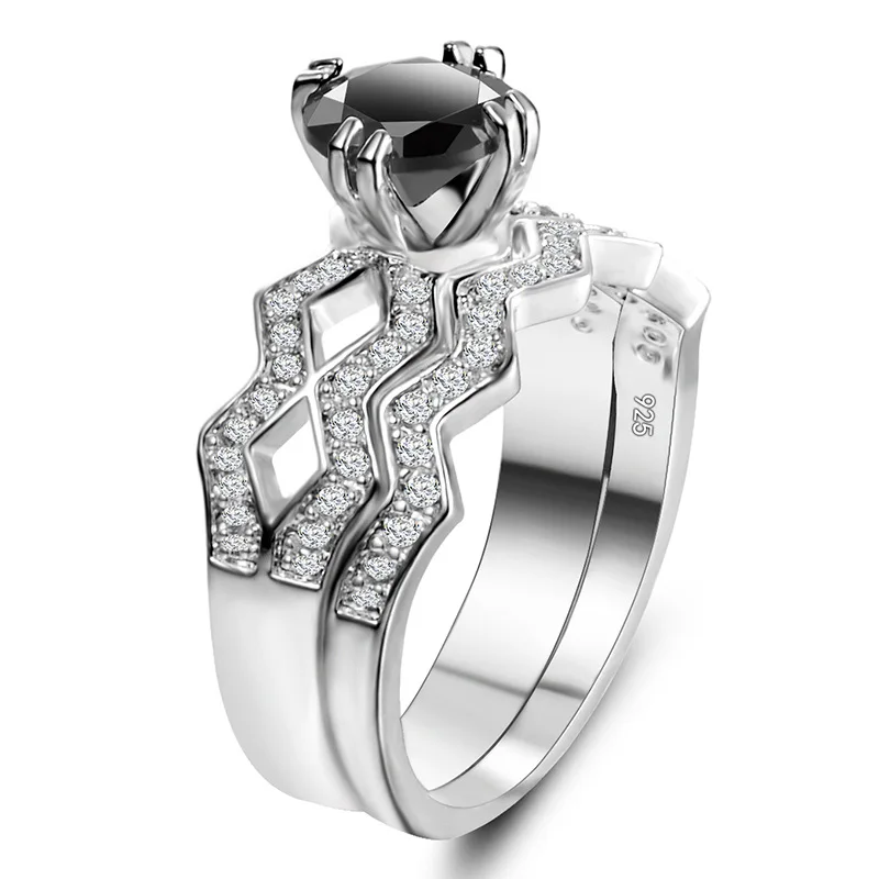 2pcs/set Wavy Line Couples Ring 6 Color Finger Circlet Fine Copper Bague Noble Gift Fashion Jewelry For Women Girl Zircon Rings | Украшения