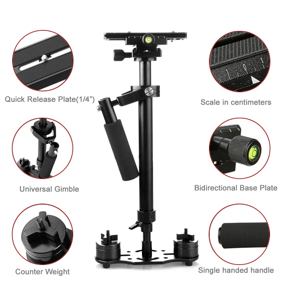 ALUMOTECH S60 Steadycam S 60 + Plus 3 5 кг см алюминиевый ручной Стабилизатор Steadicam DSLR