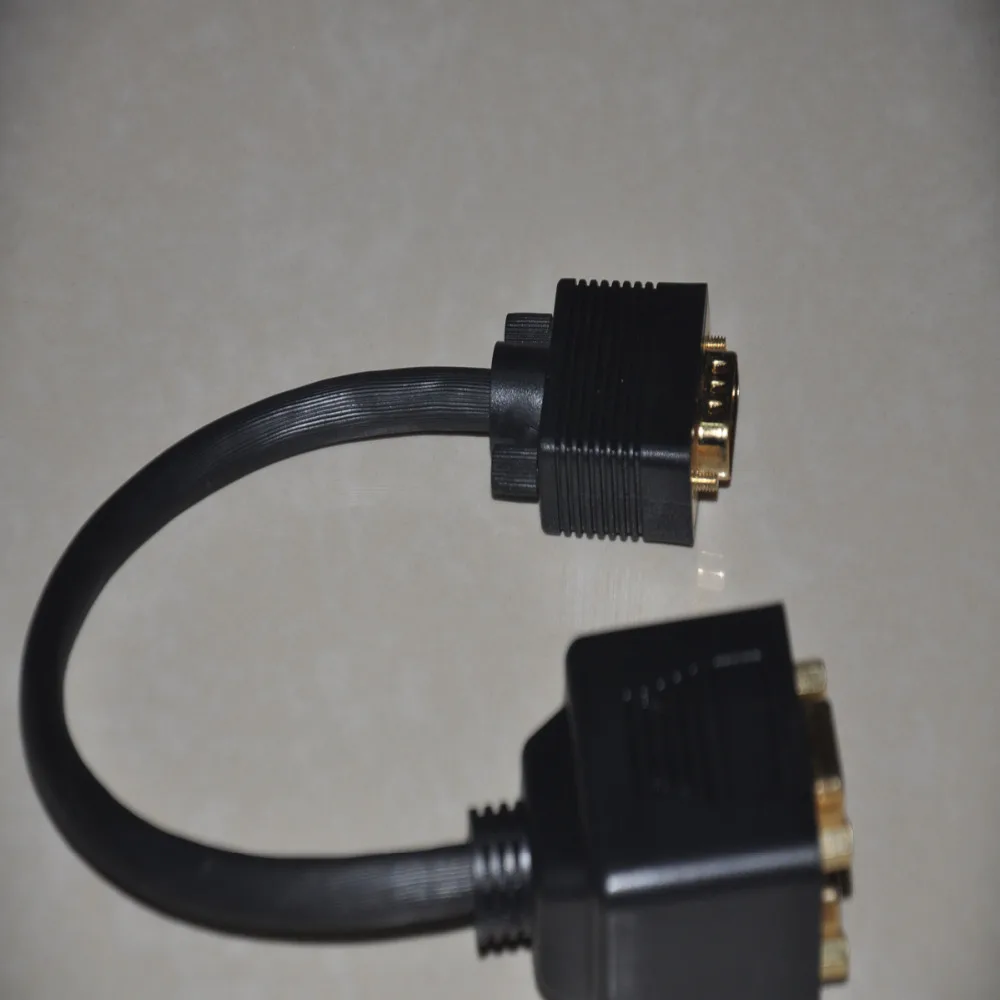 Золотой VGA к сплиттер 1 шт. двойному монитору Высокое качество 15P 3 + 6 Диаметр 8 0