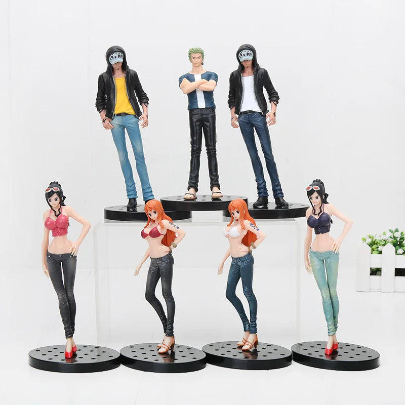 17 см аниме One Piece JEANS FREAK Nami Nico zoro Trafalgar Law luffy ПВХ фигурка Коллекционная модель