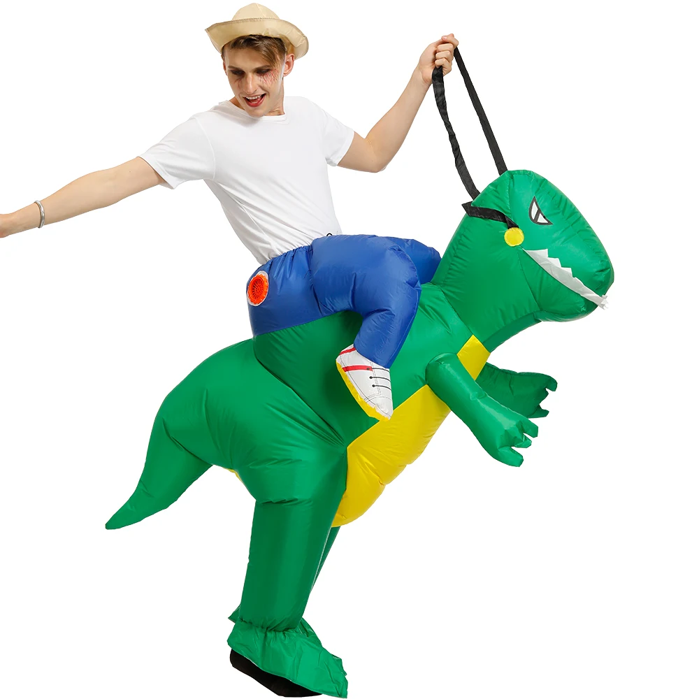Костюм зеленого динозавра для взрослых надувной T REX костюм на Хэллоуин мужчин