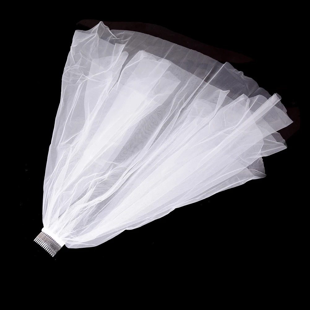 60 80 см короткая женская вуаль с расческой Свадебные простые тюлевые белые цвета