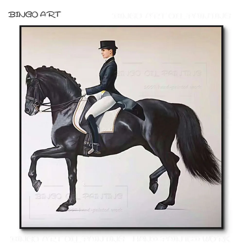 Excellent Artist Hand-painted High Quality Wall Artwork Lady Riding Horse Oil Painting on Canvas Luxury Art Figure | Дом и сад