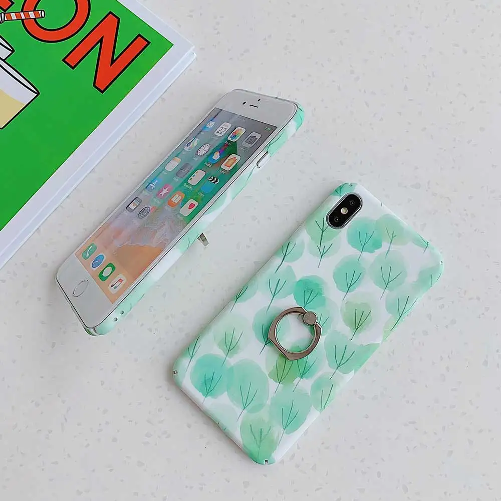 Твердый пластиковый чехол Boucho Ring Grip для iphone 8 7 6 6s plus Xs max XR X Винтажный