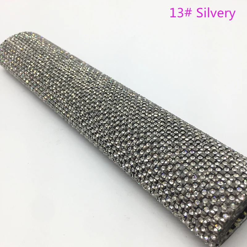 Silvery 1 шт. 24*40 см со стразами отделка окантовка Горячая фиксация кристалла сетки для свадебное платье одежда Свадебные платья обувь отделка ювелирных изделий Ремесла - Цвет: Silvery