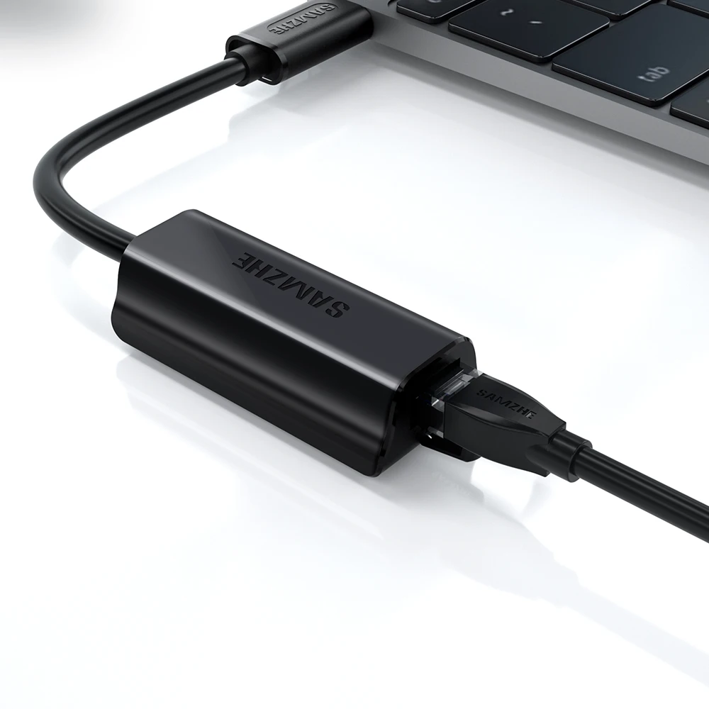 SAMZHE USB 3 1 Type C к RJ45 Gigabit Ethernet LAN сетевой адаптер черного цвета (совместим с и Thunderbolt