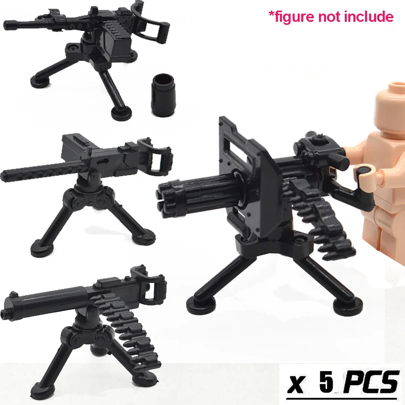 5 шт./лот MOC пистолеты гатлинг M2 Ступка M2HB M1919 строительный блок тяжелый пулемет штатив WW2 армейское оружие детские игрушки CPJ30082