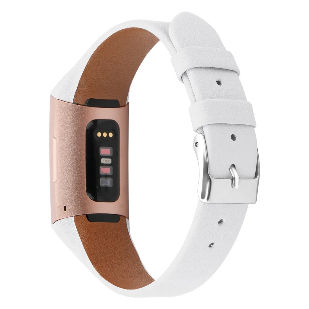 Смарт-часы ремешок Smartband mi band роскошные кожаные Сменные аксессуары браслеты ремни для Fitbit Charge 3 Smart
