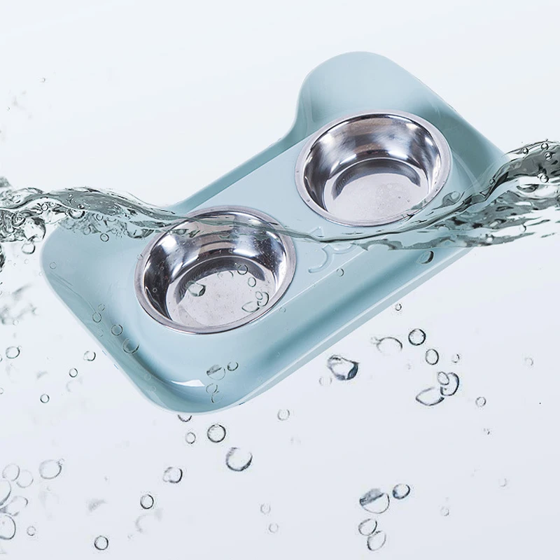 Безопасная прочная двойная миска из нержавеющей стали для собак и кошек с