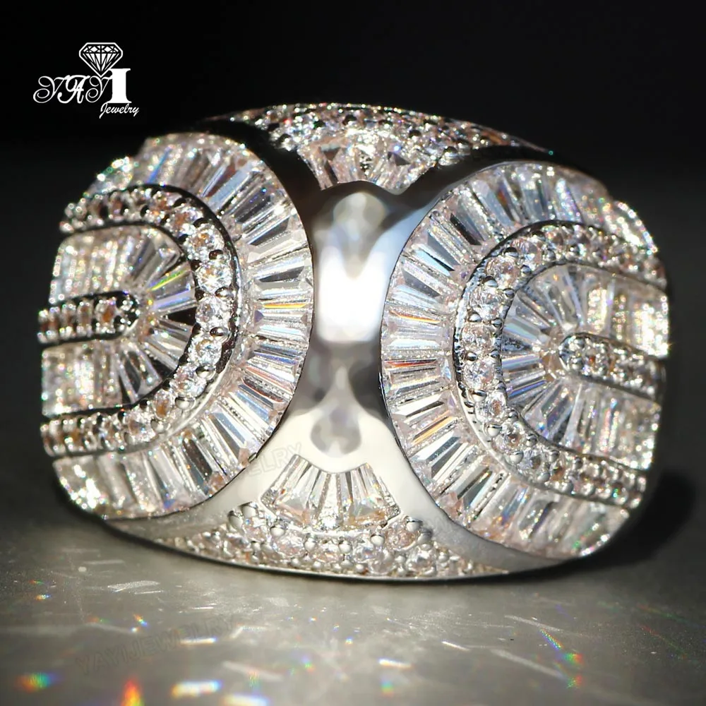 YaYI Jewelry Princess Cut 8.9 CT White Zircon Silver Color Engagement Rings wedding Heart Girls Party ring Gifts 876 | Украшения и