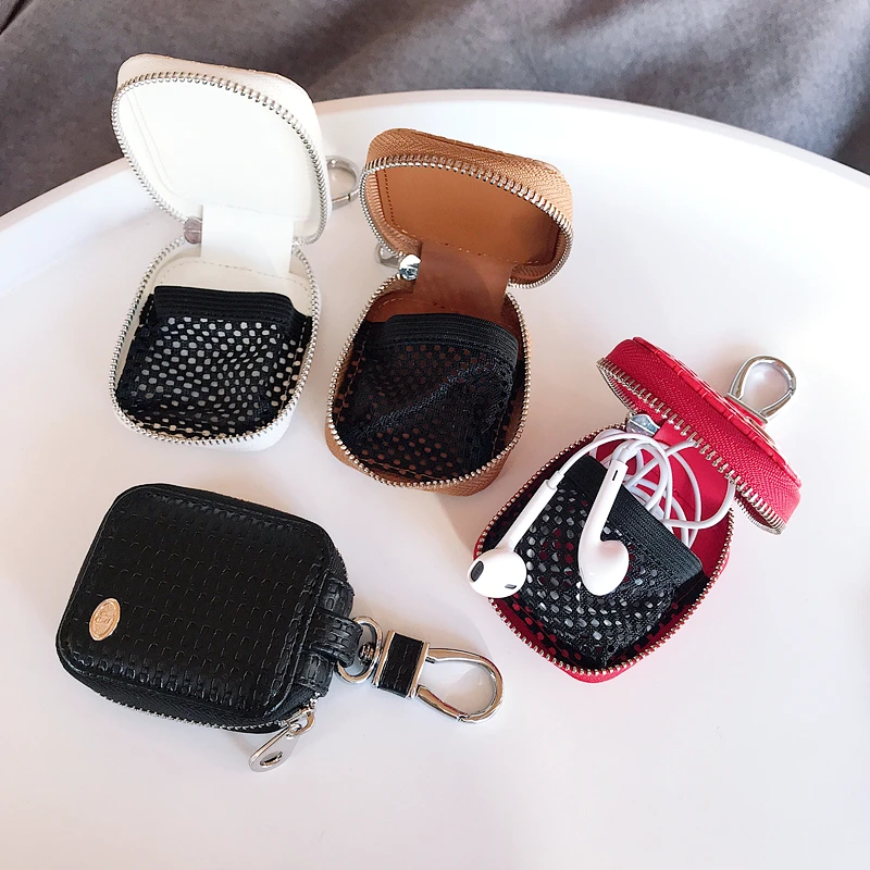 Тканый узор защитный чехол Аксессуары для кожи для AirPods наушники из искусственной кожи чехол для наушников зарядная коробка