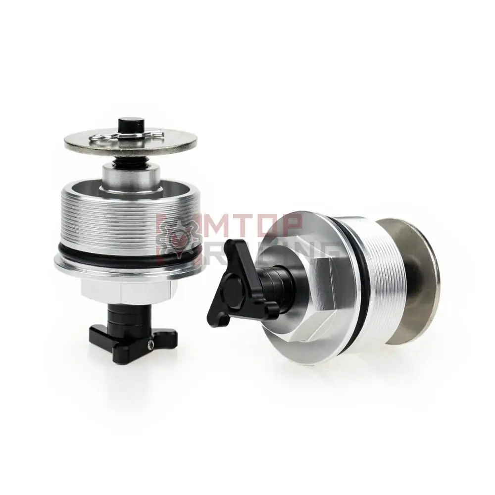 Предварительно Заряженная передняя вилка колпачки серебристые черные пара для