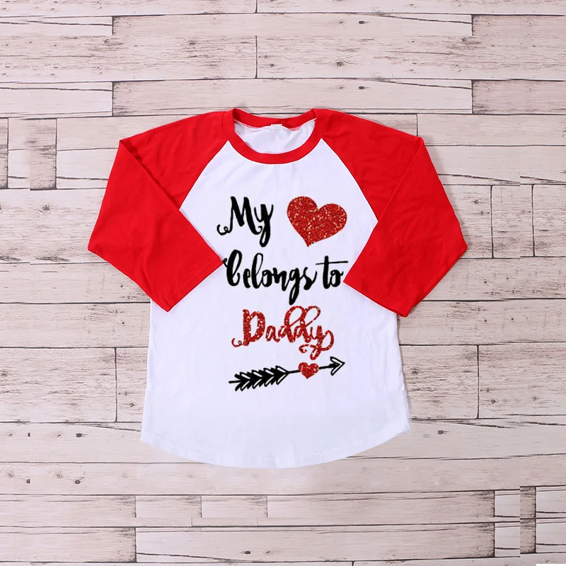

Kaiya Angel Christmas Valentine's Kids Icing Raglans Top T shirt Girl Ruffle Raglan Girl Clothes Fall Valentine's Clothes Baby