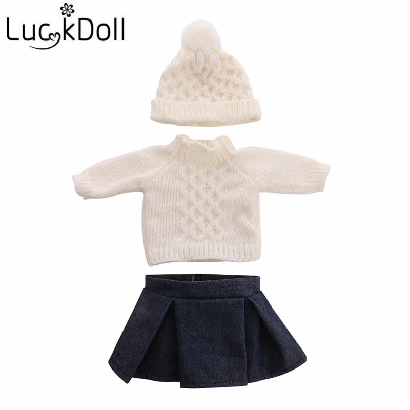 Luckdoll Рождественская Кукла трикотаж+ трусики+ обувь подходит 18 дюймов американские кукольные аксессуары лучший подарок
