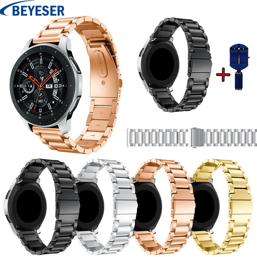 20 мм 22 ремешок для часов Samsung Galaxy Watch active 2 браслет из нержавеющей стали Gear S3 Classic