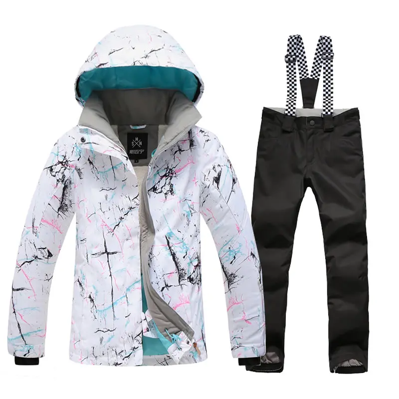 Winter snow suit women female ski suit for women Mountain skiing snowboard jacket snow pant ladies warm waterproof - Цвет: set 7