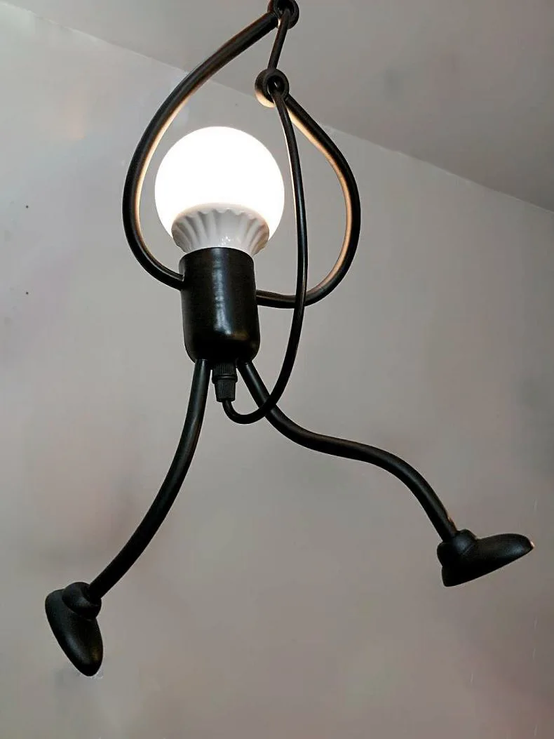Nordic Iron Art Dolls Pendant Lighting Creative Individual Dining Loft Decor Hanglamp Hanging Lamp Loft Decor Cafe Bar Decor Led