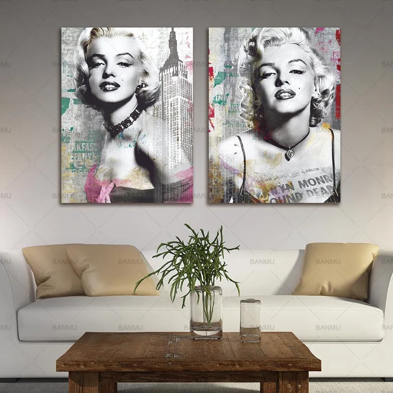 

Canvas painting Wall poster home decor Wall Art Picture prints Marilyn Monroe on canvas decoration for living room no frame